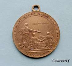 Medalie Cuza Voda - ANIVERSAREA UNIRII PRINCIPATELOR 1909 foto