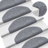 VidaXL Covorașe pentru scări autoadezive, 5 buc., 65x21x4 cm, gri deschis, semirotunde, mari