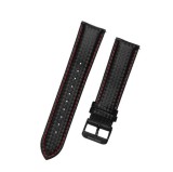 Curea piele compatibila Huawei Watch GT 7 46mm, Telescoape QR, 22mm, Negru/Rosu