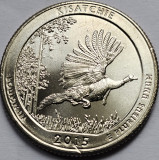 Monedă 25 cents / quarter 2015 USA, Louisiana, Kisatchie, unc, litera D, America de Nord