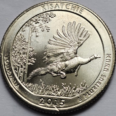 Monedă 25 cents / quarter 2015 USA, Louisiana, Kisatchie, unc, litera D