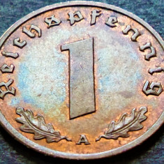 Moneda istorica 1 REICHSPFENNIG - GERMANIA NAZISTA, anul 1937 A * cod 3076
