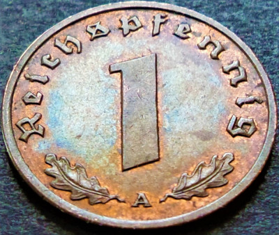 Moneda istorica 1 REICHSPFENNIG - GERMANIA NAZISTA, anul 1937 A * cod 3076 foto