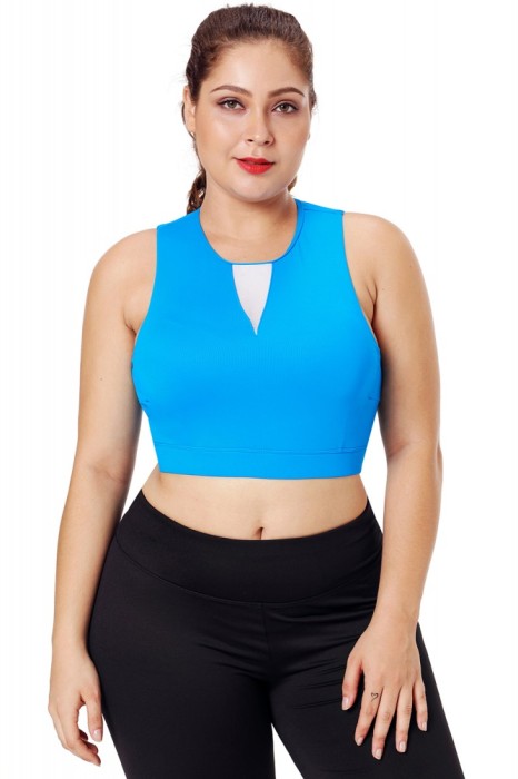 BRA222P-4 Bustiera sport cu insertie de plasa - plus size