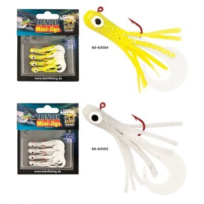 Set mini-jig pentru biban Trendex, 4 buc/set, 6 cm, 2 g Alb foto