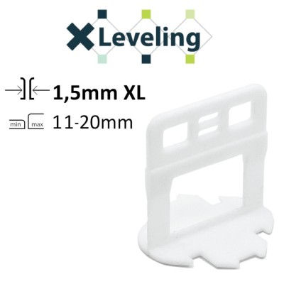 Distantiere XL autonivelare ( Clips XL ) pt. placi groase (11- 20 mm) - Rost de 1,5 mm - 100 buc - XLEV-PLC1.5XL100 foto