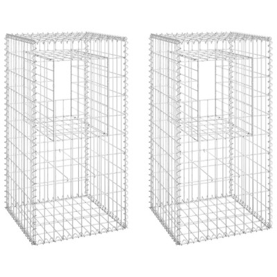 Stalpi tip cos gabion, 2 buc., 50x50x100 cm, fier foto