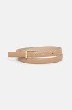 BOSS curea de piele femei, culoarea bej, 50522939