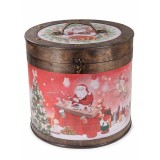 Cutie decor Craciun lemn multicolor 35.5x33 cm