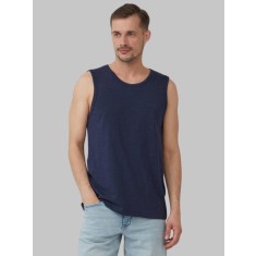 s.Oliver Tricou barbati din bumbac fara maneci, Regular fit, Bleumarin inchis, M