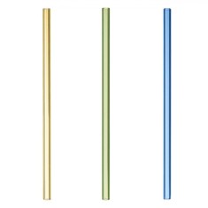 Paie Reutilizabile din Sticlă, Multicolor, Set 3 Bucăți