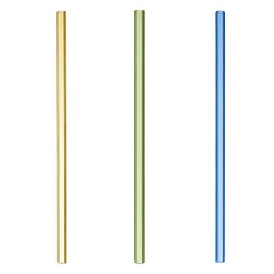 Paie Reutilizabile din Sticlă, Multicolor, Set 3 Bucăți foto