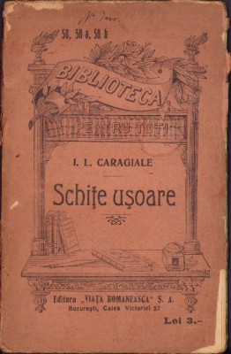 C4266N Schițe ușoare de I L Caragiale, Biblioteca pentru toți foto