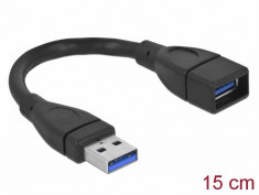 Cablu de date Delock USB-A - USB-A 0.15m Black foto