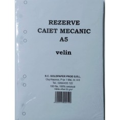 Rezerva Caiet Mecanic A5 Velin GOLDPAPER, 100 Coli/Top, Top Foi Veline, Rezerve Foi Caiet, Foi Veline, Rezerve Foi Veline A5, Rezerva Caiet Mecanic A5 foto