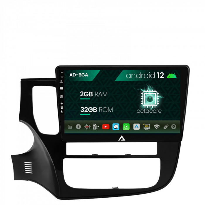 Navigatie Mitsubishi Outlander (2013-2020), Android 12, A-Octacore 2GB RAM + 32GB ROM, 10.1 Inch - AD-BGA10002+AD-BGRKIT268