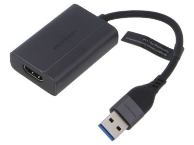 Adaptor HDMI USB A USB C gri foto