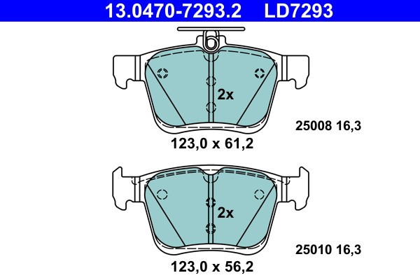 ATE 13.0470-7293.2 ATE Ceramic set placute frana,frana disc