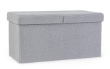 Cumpara ieftin Banca textil gri Joris 76x38x38 cm