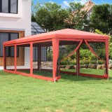 VidaXL Cort de petrecere cu 8 pereți din plasă, roșu, 3x9 m, HDPE