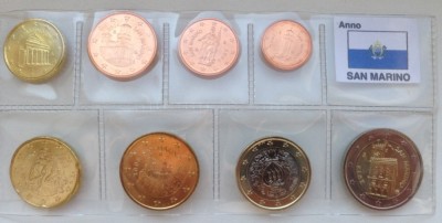 SAN MARINO SET 8 monede euro ani mixati (1c-2e) - UNC foto