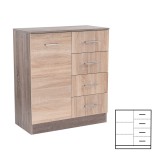 Comoda Miami, 1 usa, 4 sertare, 80x92cm, stejar Sonoma &amp; York, PAL, living, dormitor, hol