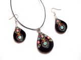 set colier si cercei ,bijuterii lemn 41413
