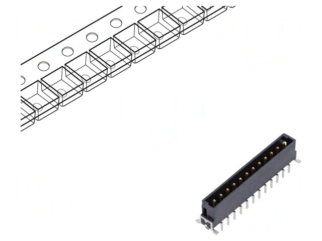 Conector PCB-PCB THT 12 PIN 2.54mm har-flex&reg; Power 19A