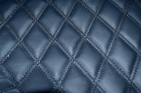Piele Eco Auto Romb Negru, Cusatura Neagra, Tapiterie Interior, Huse Auto, Material 1.5m Latime