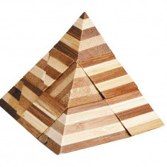 Joc logic IQ din lemn bambus 3D Pyramid