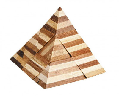 Joc logic IQ din lemn bambus 3D Pyramid foto