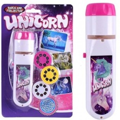 Proiector tip lanterna Unicorni Bambinice, 13 x 3.5 cm, 2 x AA, 3 dispozitive, 8 imagini, 3 ani+, Roz foto