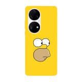 Husa compatibila cu Huawei Nova Y70 model Homer Simson wall, Silicon, TPU, Viceversa, Transparent, Carcasa