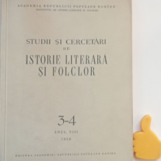 Studii si cercetari de istorie literara si folclor 3-4 anul VIII 1959