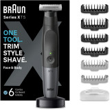 Aparat hibrid de barbierit si tuns barba Braun Series X XT5300 Wet&amp;amp;Dry, Lama 4D, 6 piepteni, 1 capac de protectie, autonomie 45 minute, Husa ,Supo