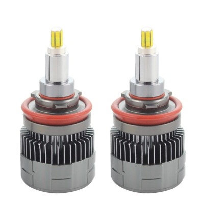 Set 2 LED-uri Auto Techstar&amp;reg; 360, H11, 45w, 6000 Lumeni, 6500K, AUTO, 12-24 Volti, CSP, Canbus, Miez Cupru, Radiator Aluminiu foto
