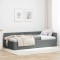 vidaXL Cadru de pat colțar cu headboard Gri &icirc;nchis 90 x 190 cm 42016036