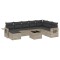 Set canapele de gradina cu perne, 9 piese gri deschis poliratan