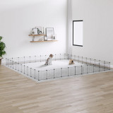 Cumpara ieftin Gossi cusca animale de companie cu usa 44 panouri negru 35x35 cm otel