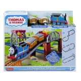 Set de joaca, Locomotiva motorizata cu 3 vagoane pe sine, Thomas and Friends, HGX64