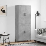 vidaXL Dulap &icirc;nalt, gri beton, 69,5x34x180, lemn compozit