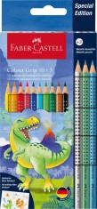 SET PROMO CREIOANE COLORATE 10+3 CULORI GRIP 2001 DINOZAURI FABER-CASTELL foto