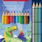 SET PROMO CREIOANE COLORATE 10+3 CULORI GRIP 2001 DINOZAURI FABER-CASTELL