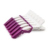 Cumpara ieftin Clame pentru păr, 6 bucăți, alb+mov