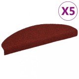 vidaXL Covorașe scări autoadezive, 5 buc., roșu, 65x21x4 cm, punch