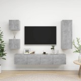 vidaXL Set dulapuri TV, 5 piese, gri beton, PAL