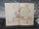 Hartă politică Europa, Rom&acirc;nia, Transcaucazia, Ucraina, Belarus..., c. 1930, Bibliographisches Institut AG Leipzig, 181