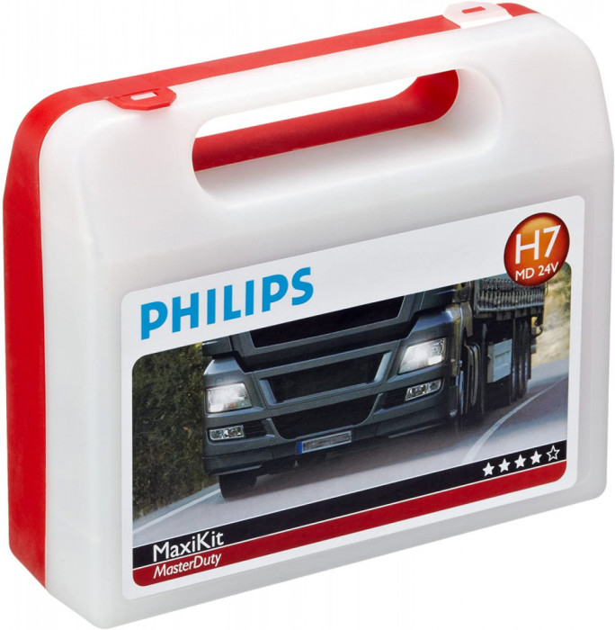 Set Becuri Rezerva Camion Philips H7/H7 24V + Becuri Semnalizare + Sigurante MaxiKit MasterDuty 55560LKMDKM