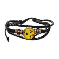 Bratara din piele ecologica, Emoticon, 122BJ