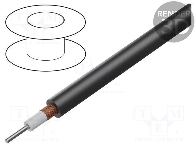 Cablu coaxial RG59B/U LAPP s&acirc;rmă CCS PVC negru 6,15mm
